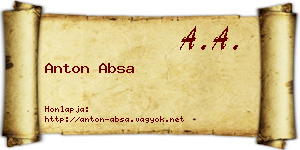 Anton Absa névjegykártya